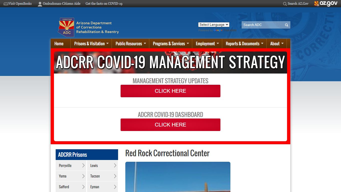 Red Rock Correctional Center | Arizona Department of ...